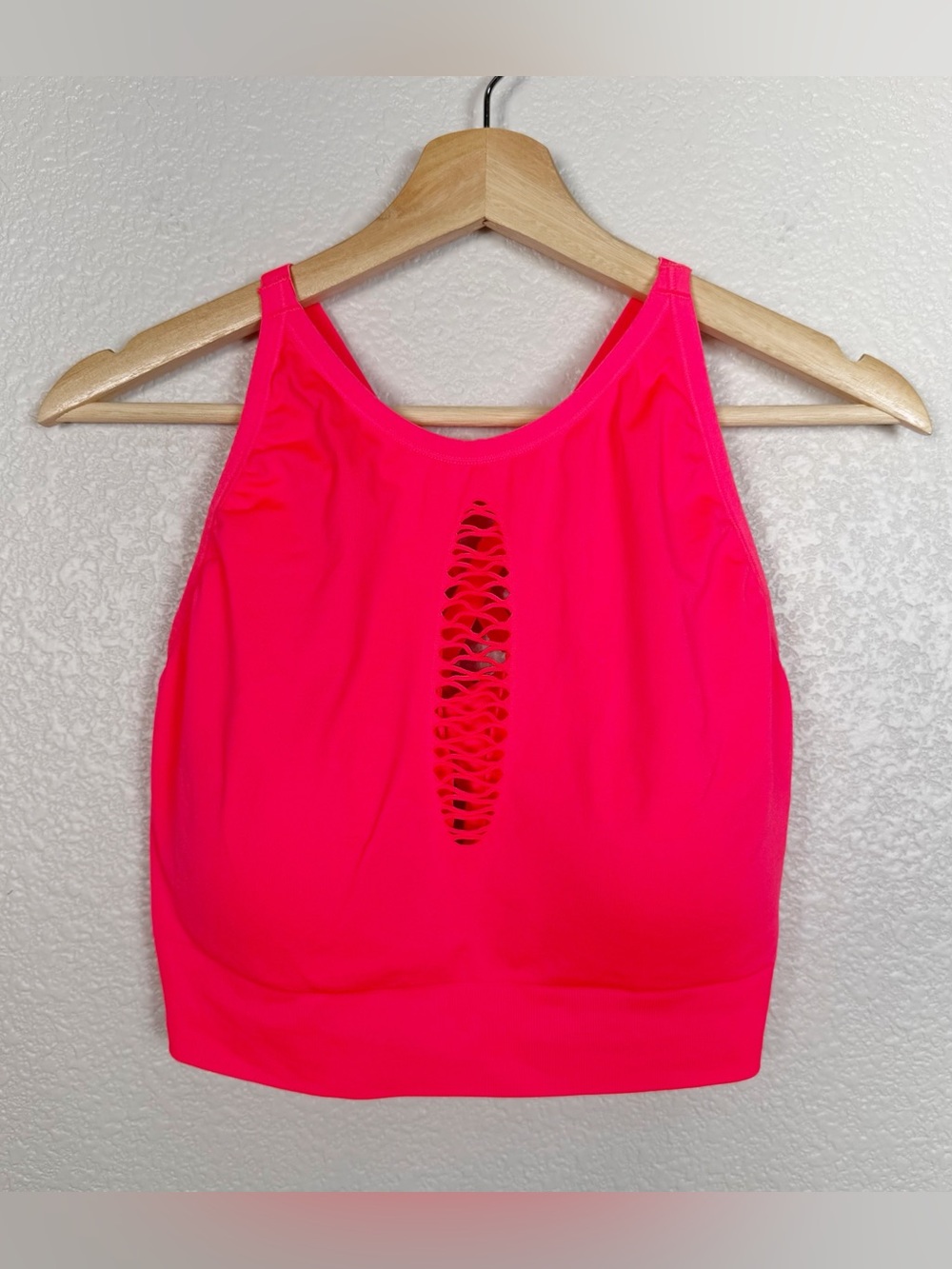 Torrid Size 2X Neon Blush Pink XO Seamless Padded Bralette High Neck Active